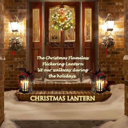 Christmas Lantern Christmas Decorative Lantern Snow Globe Christmas Decorations Indoor Outdoor Flashing Candle Lights, Dining Table Fireplace Decoration Hanging Candle Lanterns Holiday Decor