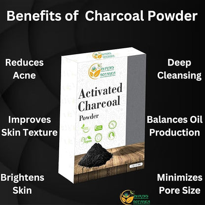 Activated Charcoal Powder 100% Food Grade, Natural Detoxifier for Teeth Whitening, Digestive Health, Face Masks, DIY Skincare, Detox Drinks & Bug Bite Relief 3.5 oz Pack