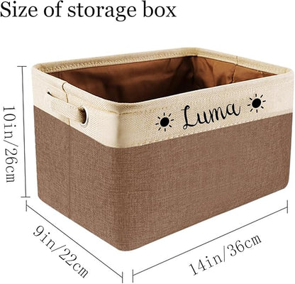 Personalized storage boxes for children Customize the name and icon, A foldable storage box bins for children's clothes, toys, books, etc Storage baskets suitable for both boys and girls (Pink)