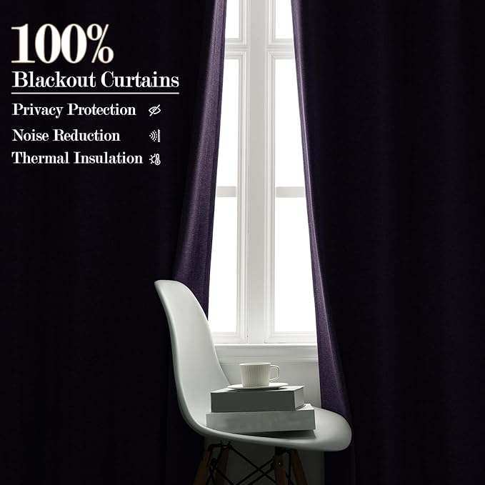 150 Inches Extra Wide Room Divider Draperies, Pinch Pleat Drapes, Absolutely Blackout Sliding Door Drapery, Total Privacy Ceiling Track Curtains, 150" W by 96" L, Violet (1 Panel)
