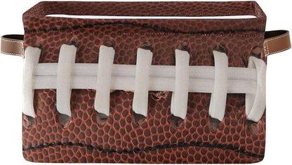 Storage Basket Bin American Football Cool Organizer Basket Collapsible Shelf Basket Cube with handle for Nursery Bedroom Bathroom, one sizex1