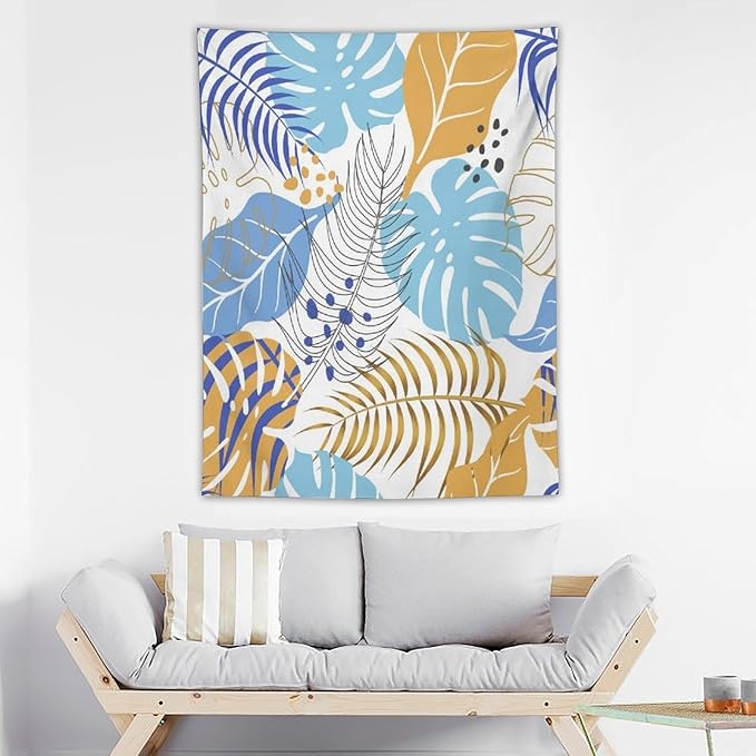 ICMOLYYENLO Tropical Palm Leaves Wall Tapestry, Wall Art for Room Decoration Beautiful Wall Hanging for Bedroom Living Room Dormitory Apartment 40x60 Inch