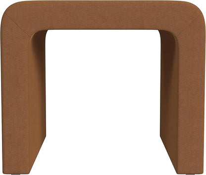 Modern Channel Rust Velvet Foot Stools Ottoman Home Décor, Soft Ottoman Foot Rest Chair for Bedroom and Living Room, Vanity Chair and Stool in Dressing Area, and Lounge