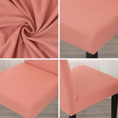 JQinHome Terra Cotta Chair Covers for Dining Room Set of 2, High Stretch Removable Washable Parsons Chair Slipcover for Home Party Hotel Wedding Ceremony (2PCS,Terra Cotta)