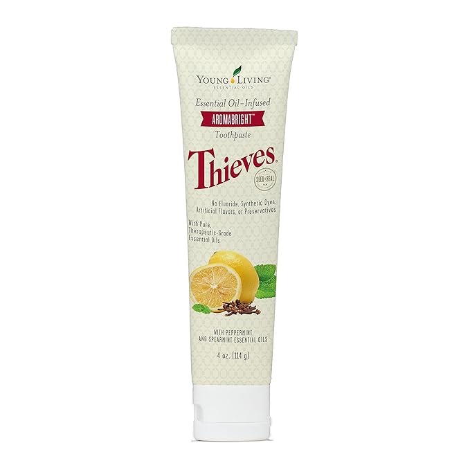 Thieves AromaBright Toothpaste by Young Living | 4 Ounces | Fluoride-Free | All-Natural | Enriched with Essential Oils to Support Healthy Teeth and Gums While Providing Long-Lasting Fresh Breath