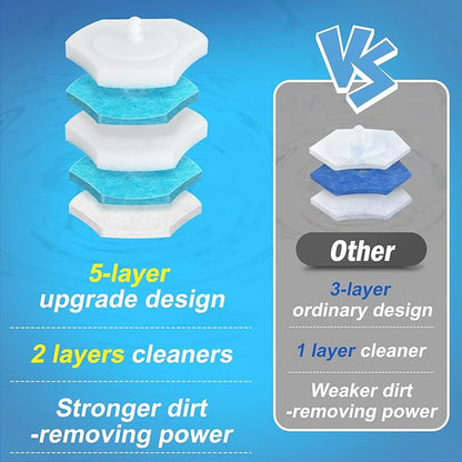 squish 2 Kit Disposable Toilet Brush with 32 Refills, Toilet Bowl Toilet Brush and Holder, Wall Mounted Toilet Brush with No Drilling Adhesive for Toilet Cleaning