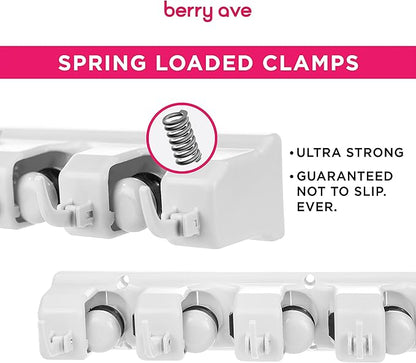 EXTRA GRIP Mop & Broom Holder Wall Mount - Wall Hanging Garden Tool & Utility Closet Organizer, Mop & Broom Hook, Broom Hanger Wall Mount, Mop Broom Organizer, Wall Mounted Broom Rack Mop Storage