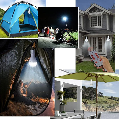 Solar Light Bulb Portable 350LM Solar Powered Camping Light Led Lantern Outdoor for Lamp Light Hiking Fishing Tent Indoor Shed Chicken Coop Hurricane Emergency with USB Chargeable