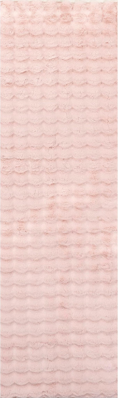 nuLOOM 2' x 8' Cozy Plush SuperiorWash Area Rug, Machine Washable, Non-Slip, Soft Fluffy Shag Carpet for Living Room Bedroom Kids Room Nursery Home Decor, Jeni Blush