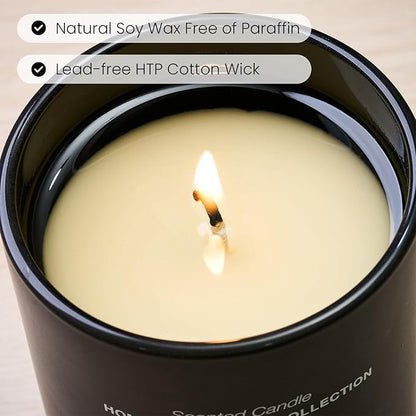 M&SENSE Natural Soy Candle| Leather Night | 5.3 oz | Minimalist Scented Candle for Relaxation, Gifting, Home Décor | for Bedroom, Office, Party Small