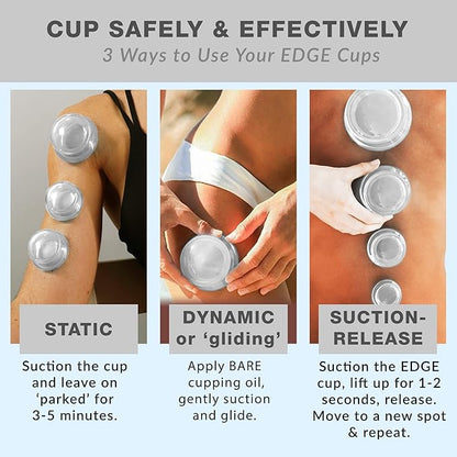 8 Edge Cups Silicone Cupping Therapy Set Professional Massage Cupping Cups for Cupping Therapy Cupping Kit for Massage, Myofascial Release, Cellulite Reduction (Lure Clear)