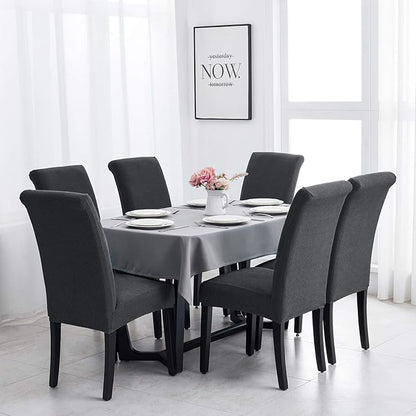 Joccun Chair Covers for Dining Room Set of 4, Dining Chair Slipcover Stretch Dining Room Chair Covers Seat Protector,Washable Parsons Chair Cover for Home,Banquet(Dark Gray,4 Pack)