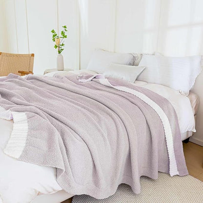 Soft Fuzzy Throw Blanket - Light Grey Cozy Warm Knit Fluffy Plush, Lightweight & Breathable, Throw for Bed, Chair, Sofa, Couch, Outdoor, 60"X80", Oeko-TEX Certified