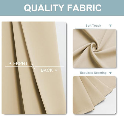 ChrisDowa Small Window Curtains 40 inches Long for Bedroom - Grommet Short Thermal Insulated Room Darkening Curtains for Kitchen (2 Panels, Biscotti Beige, 29 x 40 Inch)