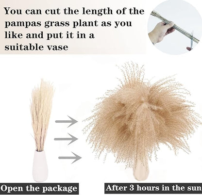 220PCS Dried Flower Bouquet – Pampas Grass, Floral Decor for Home, Wedding, and Boho Style | Perfect for Vases, Fall, Spring, Summer, and Winter Arrangements