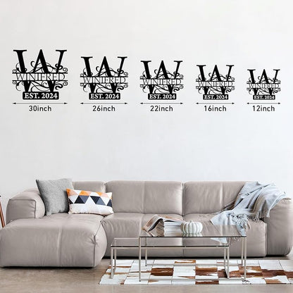 Custom Metal Signs | Last Name Sign | Split Letter Monogram Wall Decor | Custom Outdoor Signs | Personalized Wedding Gift | Housewarming Couples Gift | Outdoor Metal Sign | Metal Art