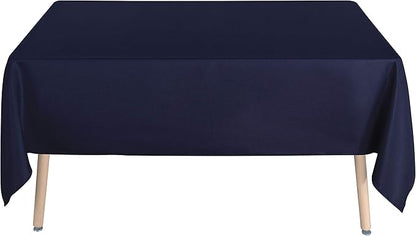 sancua Rectangle Tablecloth - 54 x 108 Inch - Stain and Wrinkle Resistant Washable Polyester Table Cloth, Decorative Fabric Table Cover for Dining Tables, Buffet Parties and Camping, Navy