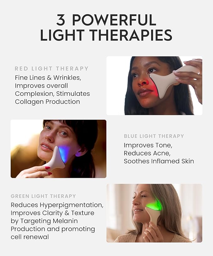 REVO Genie | Face & Neck Beauty Massager with Ultra Powerful LEDs for Wrinkles, Fine Lines, Puffy Skin, Uneven Skin Tone, Lymphatic Drainage, Lifting & Firming Facial Sculpting Tool with Light Therapy