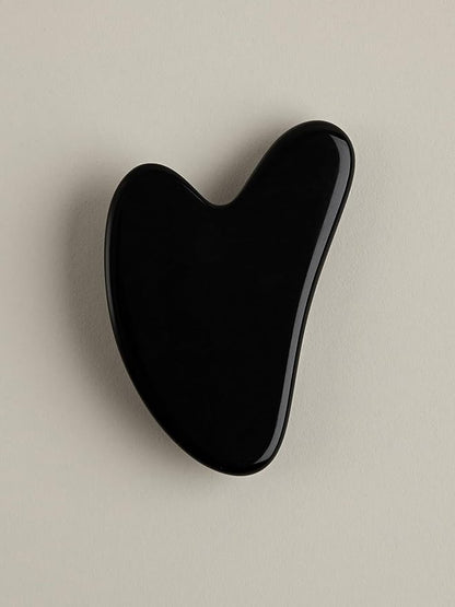 Mount Lai Obsidian Gua Sha Facial Tool – The Stone of Transformation – 100% Genuine Black Obsidian Stone Face Sculpting Tool for Lymphatic Drainage, Puffiness Reduction & Jaw Tension Relief