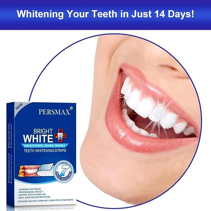 Teeth Whitening Strips for Teeth Sensitive, Non-Slip Enamel-Safe Strips, Professional and Safe Teeth whitening Strips, for Smoking/Coffee/Soda/Wine Stain, 14 Treatments 28 Strips (Mint)