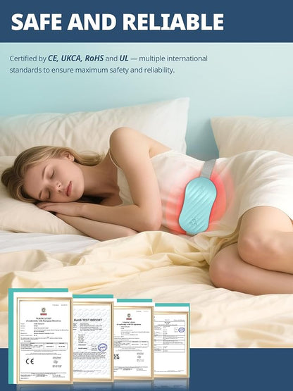 Slimpal AI Portable Heating Pad for Period Cramps, Smart AI Heat Chip, Electric Cordless Heating Belt for Back, Belly, Waist, Stomach, Menstrual Wearable Heating Pad Gifts for Girl Women Her Aqua S2