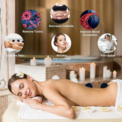 Silicone Cupping Therapy Sets 10pcs,Professional Vacuum Cupping for Myofascial Massage/Joint Pain/Anti Cellulite/Deep Muscle Relief & More(10pcs,Black+White)