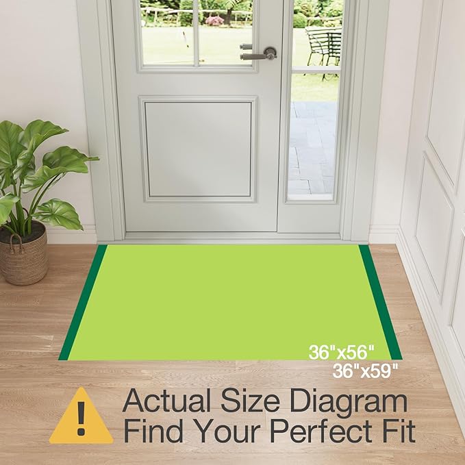 LUMI Ultra Thin Door Mat for Entryway,36"x59" Low Profile Non Slip Rubber Backing Indoor Doormat, Easy Clean Welcome Entrance Mat for Inside House, Patio,Light Grey