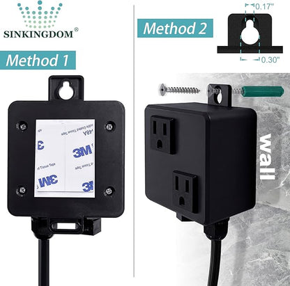 SinkTop Air Switch Kit (Long Full Brass Button) for Disposal, Dual Outlet, (Champagne Bronze)