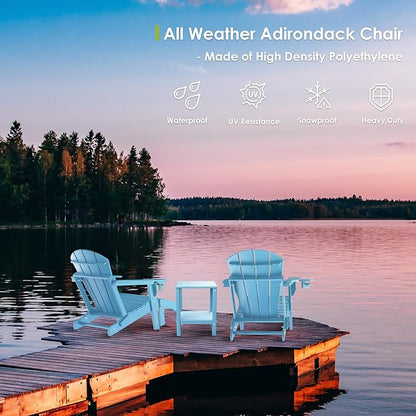 GREENVINES Adirondack-Ottoman | HDPE Plastic | Outdoor Footrest | All Weather | Foot Rest | Foot Stool | Arctic | for Adirondack Chair | for Patio Backyard Pool