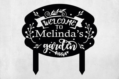 Personalized Metal Garden Sign with Stake, Custom Garden Decor for Outdoor, Custom Family Name Sign, Patio Decorations, Lawn Art, Farmhouse Decorative, Housewarming Gift (CstmDesign10)
