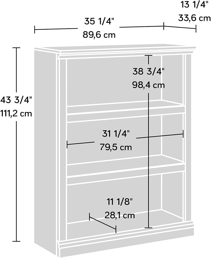 Sauder Miscellaneous Storage 3-Shelf Bookcase/ Book shelf, Mystic Oak finish