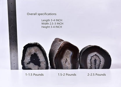 AMOYSTONE Large Raw Agate Altar Stand 2-2.5lb | Ritual Centerpiece Spiritual Meditation Base | Witchcraft Ceremonial Holder | Brazilian Agate | Heavy Duty Natural Stone | Collector's Gift