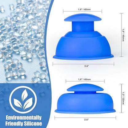 Silicone Cupping Therapy Sets-10pcs Professional Vacuum Cupping for Myofascial Massage/Joint Pain/Anti Cellulite/Deep Muscle Relief & More(Blue)