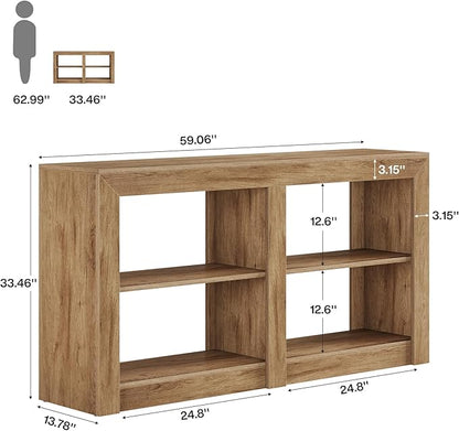 Tribesigns Farmhouse Console Table, Hallway Table for Entryway, Wood Console Behind Couch for Living Room, Hallway, Foyer, Oak