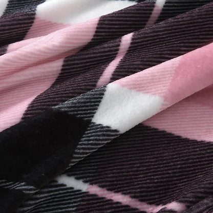 MERRYLIFE Pink Plaid Throw Blanket Decorative Fleece Throw | Ultra-Plush Colorful | Couch Blanket Travel Lap | Home Gift Use(50" 60",Pink Plaid)