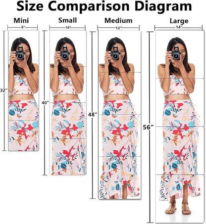 Unbreakable Wall Mirror Full Length,Over the Door Mirror for Bedroom,4Pcs 10inchx10inch Acrylic Mirror Kids,Shatterproof Plexiglass Long Mirrors,Children Non Glass Stick on Mirrors Tiles self adhesive