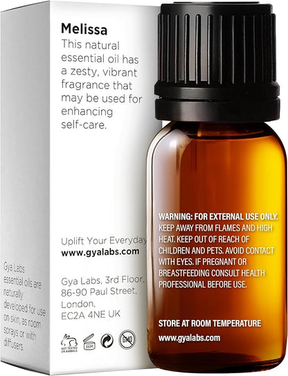 Gya Labs Melissa Essential Oil - 0.34 Fl Oz - 100% Pure Natural Melissa Oil for Candle Making Scent