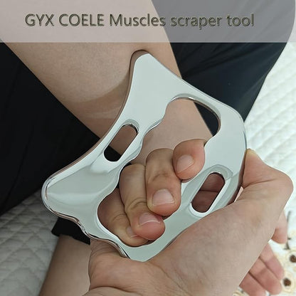 Stainless Steel Muscle Scraper Tool Set, 4-Piece Professional Physical Therapy Massage Tools with Storage Case