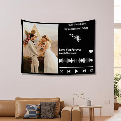 Custom Tapestry For Wall Bedroom Custom Backdrop Personalized Image Text Photo Customized Funny Tapestry Banners And Signs Song Horizontal Tapestrys