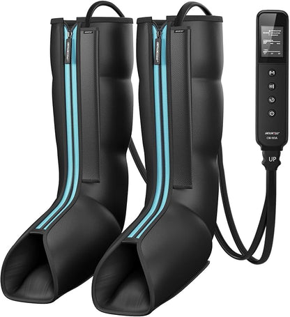 CINCOM Leg Massager for Circulation and Pain Relief, Air Compression Massager for Foot and Leg Helpful for Lymphedema Edema Restless and Relaxation Birthday Gift for Women Men