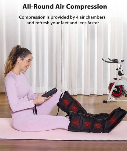 CINCOM Leg Massager with Heat and Compression for Circulation and Pain Relief Foot and Leg Massager Birthday Gifts for Women Men