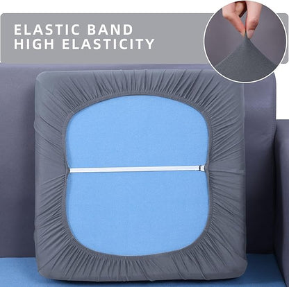 hyha Waterproof Couch Cushion Covers, Sectional Sofa Slipcovers Washable, L Shape Chaise Dog Couch Covers for Sectional Sofa, Universal Furniture Protector (1 Piece for Chaise, Dark Grey)