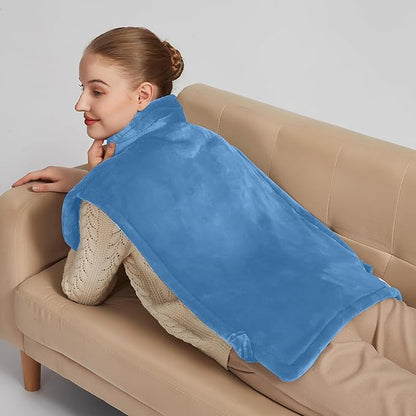 26" x 35" Flannel Neck&Shoulder&Back Heating Pad with 12 Temperature Settings& Countdown Timer,Pain Relief for Back/Neck/Shoulders/Menstrual Pain, Christmas Gifts for Women Men Mom Dad(Light Blue)