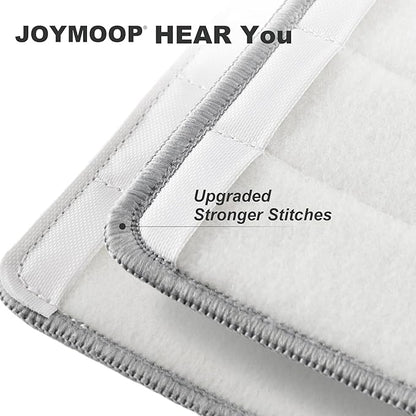 JOYMOOP Flat Mop Pads, Microfiber Mop Cleaning Pads, Washable Pads, Pads Replacement for JOYMOOP Flat Mop or Mop Bucket Set, Pack of 50 Refills 13inch - Grey and Stripe