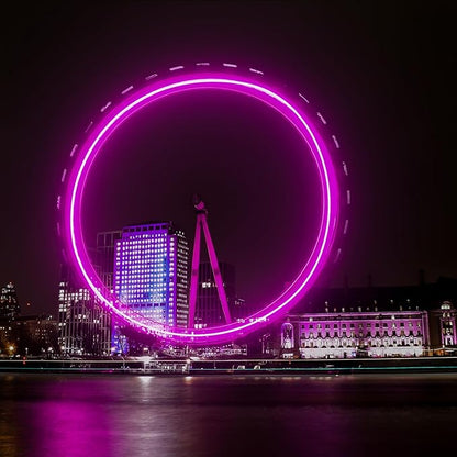 GZBtech Flexible LED Neon Rope Lights 16.4FT,AC 110-120V Waterproof Strip Light, 120LEDs/M Cuttable Connectable Neon Lighting for Indoor Outdoor Home Decor/Commercial Building Use-Pink 5M