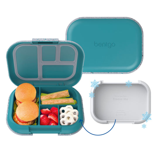 Bentgo Chill Kids Leak-Proof Lunch Box - 4-Compartment Bento Box with Built-In Ice Pack, 3.3 Cup Capacity, PFAS & BPA-Free, Microwave & Dishwasher Safe, for Ages 3 to 7