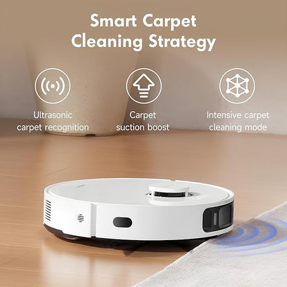 Mova S20 Ultra Robot Vacuum and Mop Combo with Dual Roller Brush, 8300Pa Suction, 140℉ Hot Water Mop Self-Washing & Drying, Mop Auto-Lift for Carpet, Self-Empty, Self-Refilling, Voice & App Control