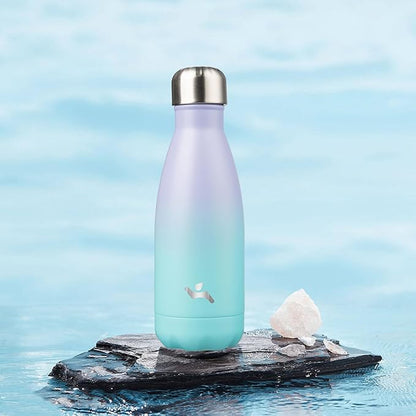 Insulated Water Bottles,12 oz Double Wall Stainless Steel Vacumm Metal Flask for Sports Travel,Lavender Green