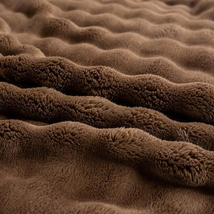 YUSOKI Luxury 3D Bubble Throw Blanket 3.1lb,All Ages,Home Decoration, (Brown,60 * 80inches)