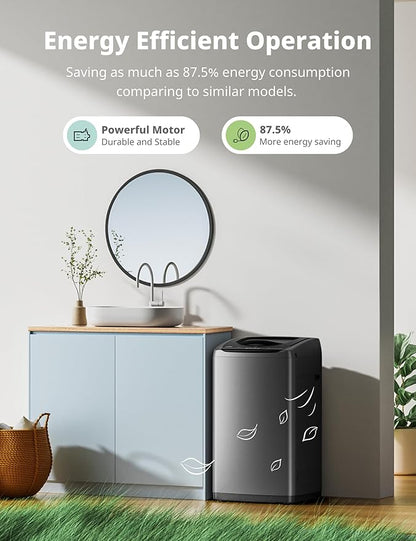 Comfee Portable Washing Machine, 0.9 cu.ft Compact Washer With LED Display, 5 Wash Cycles, 2 Built-in Rollers, Space Saving Full-Automatic Washer